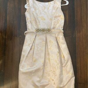 Eliza J Cream Satin Dress